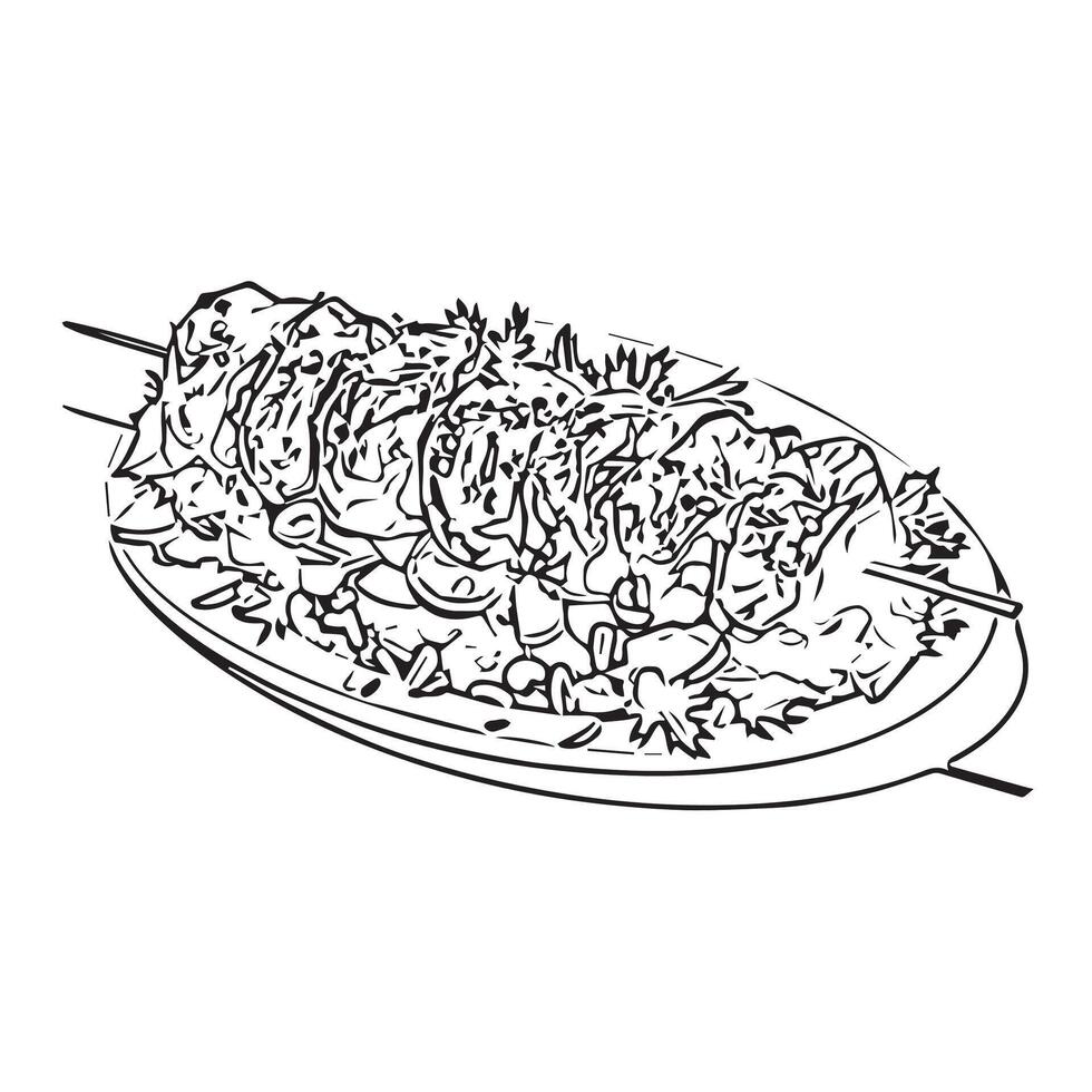 bread doner kebab food arabic tomato vector
