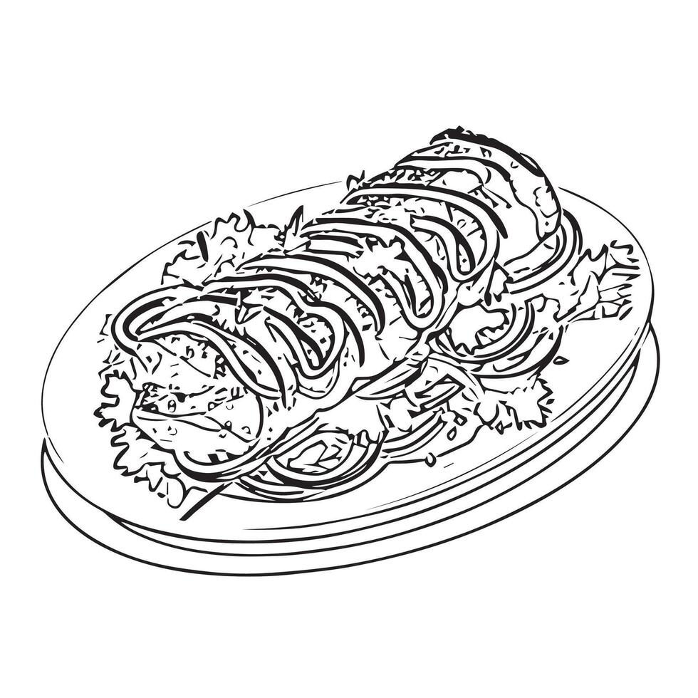 roast pita sandwich doner kebab cafe vector