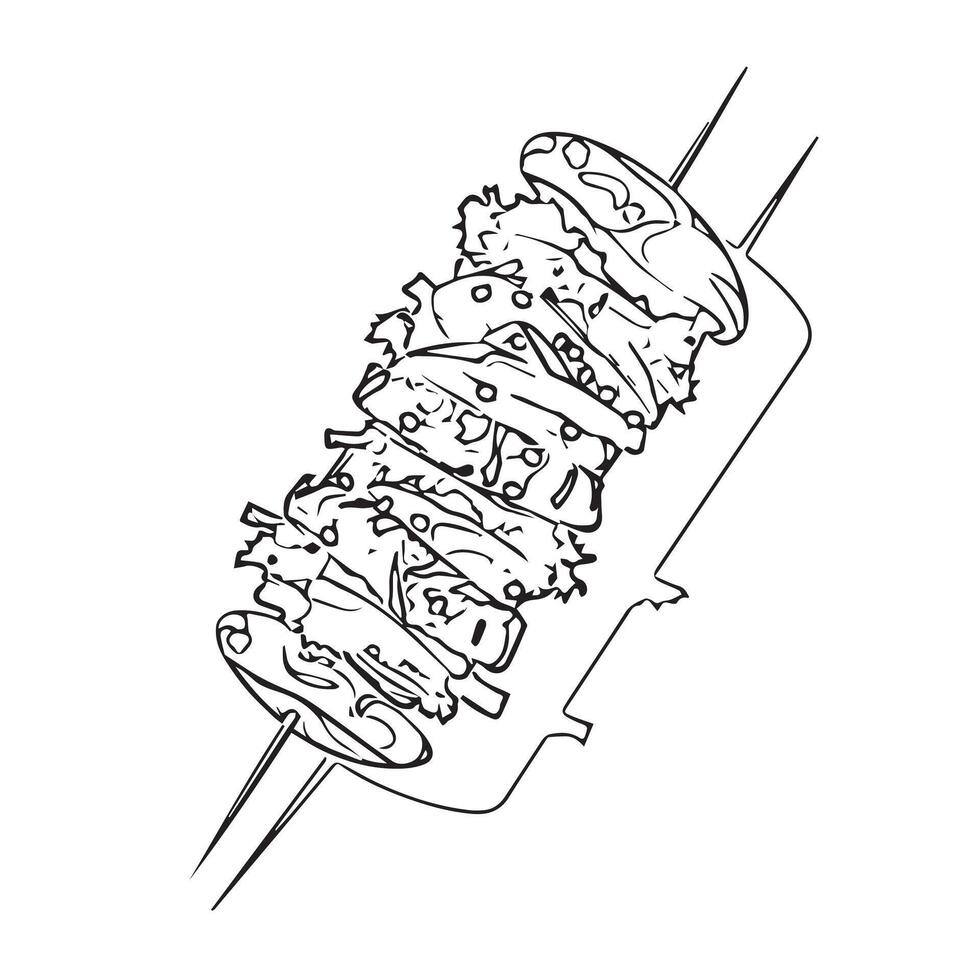 sauce grill meal lamb tasty vector
