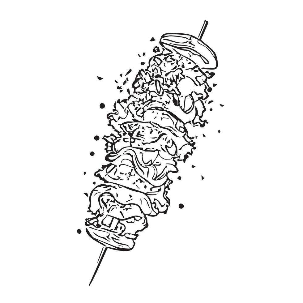 food lunch cafe isolated background vector