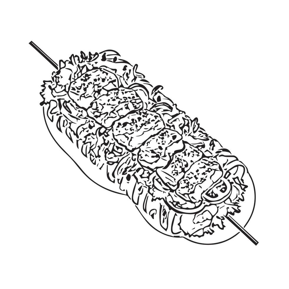 doner kebab fast food hot food delicious vector