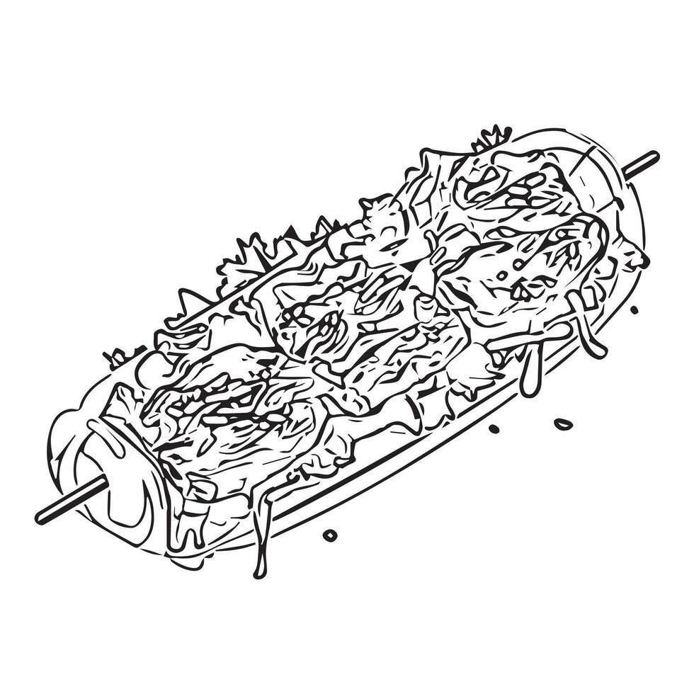 food delicious cuisine snack pork vector