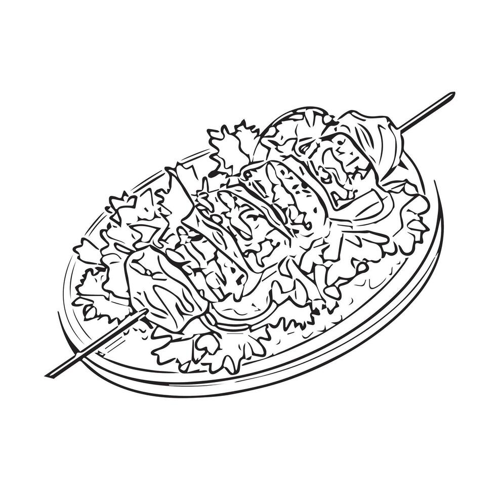food meal chicken wooden dish vector