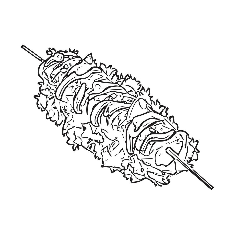 delicious grilled cafe pork turkish vector