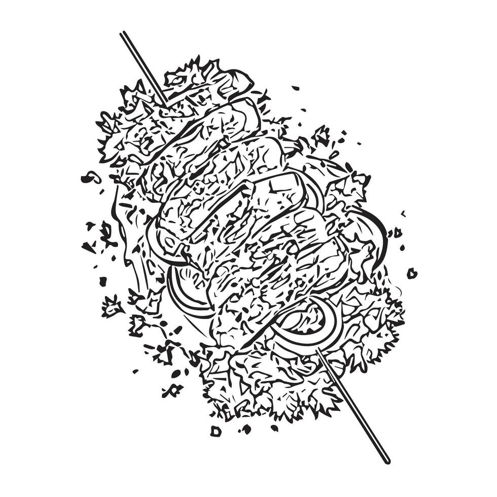 lunch onion food sauce bread vector