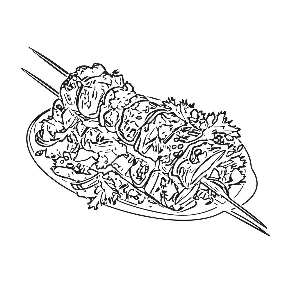 grilled grill cooking lamb cafe vector