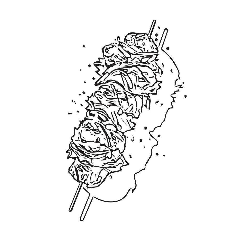 grill turkey vegetable isolated pork vector