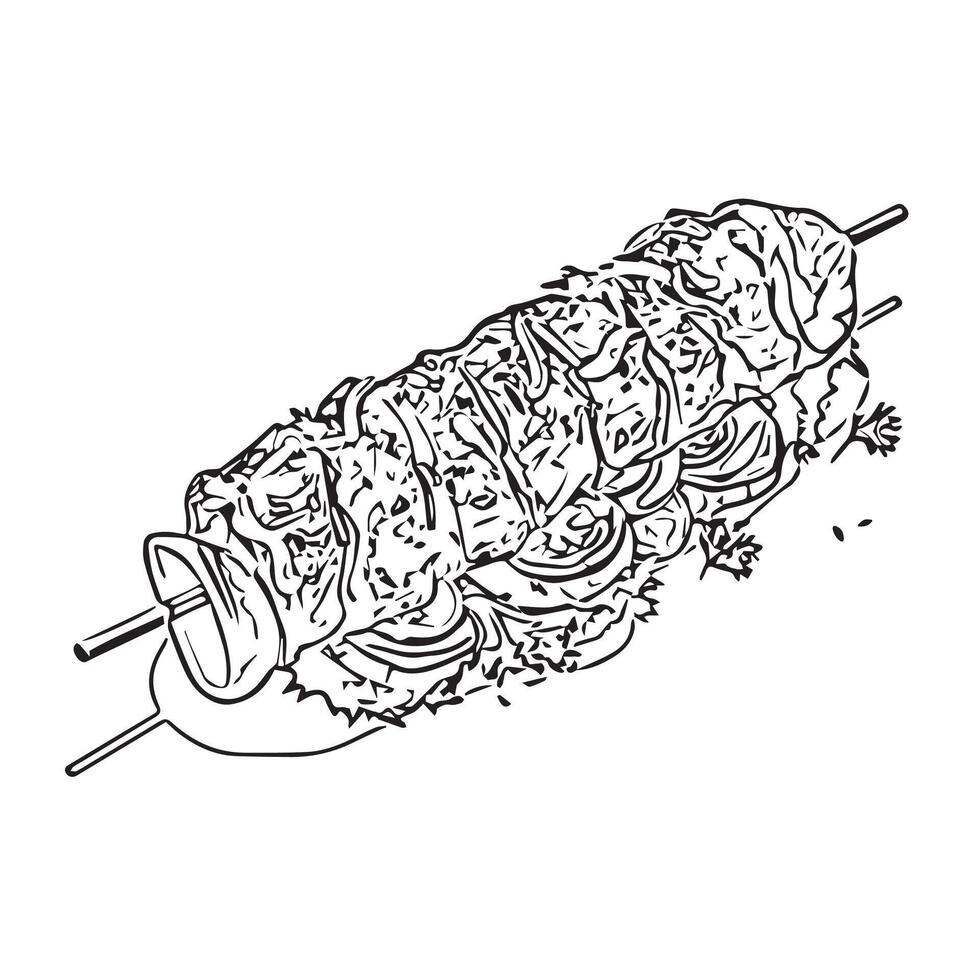 roasted turkey food fresh pita vector