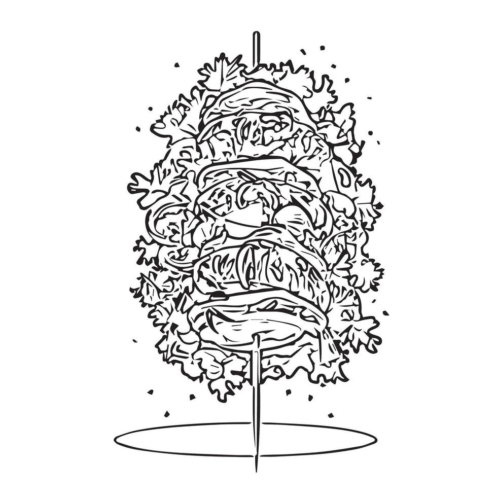 kebap barbecue dinner gourmet hot vector