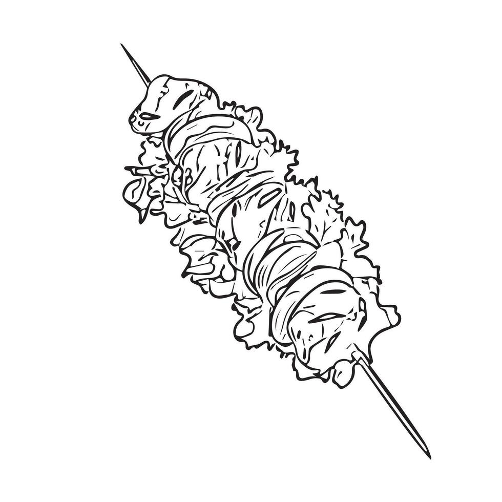 sandwich lunch doner kebab traditional closeup vector