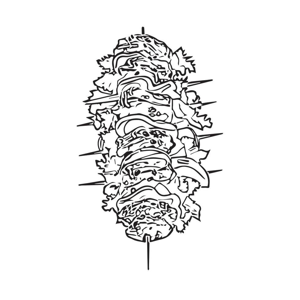 cooking cafe tomato pork food vector