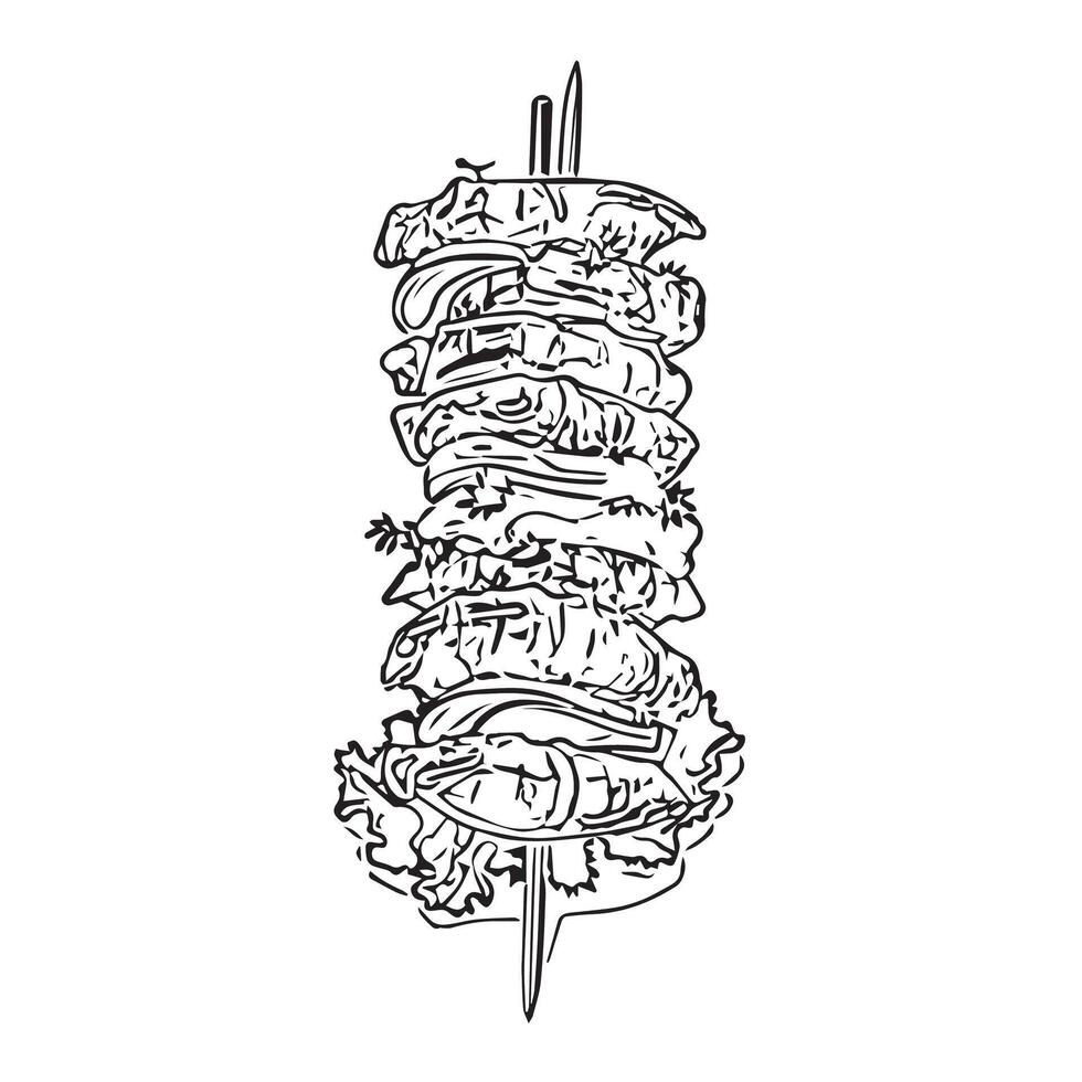 lamb meat dinner grilled fast vector