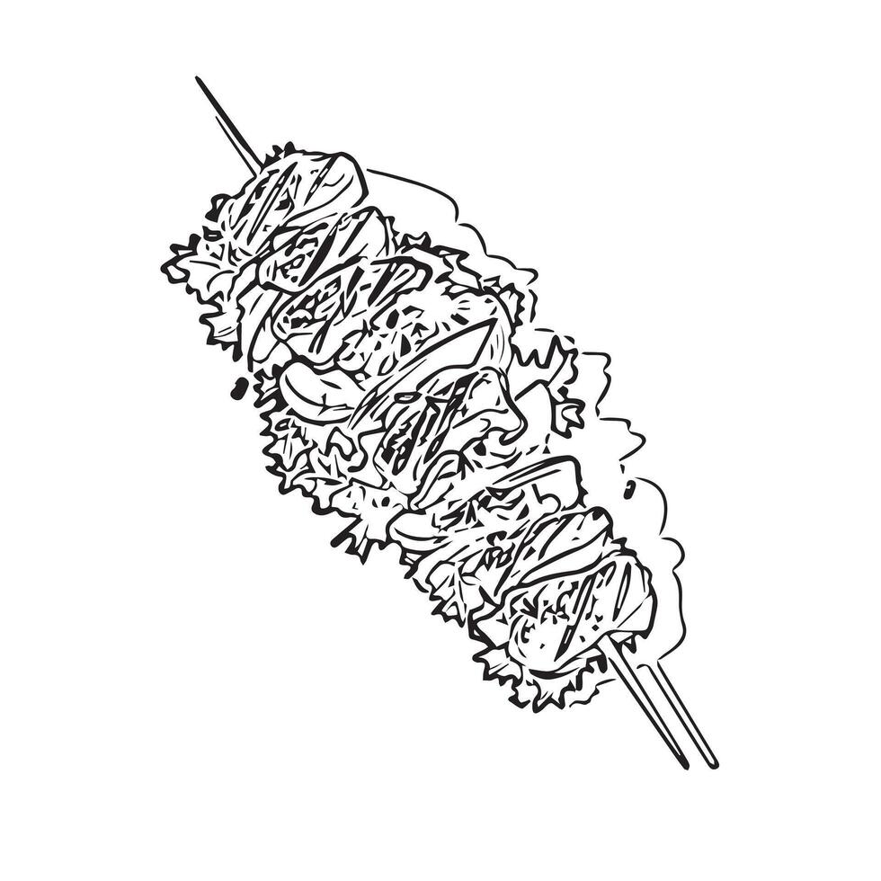 eat chicken meat roasted turkish vector