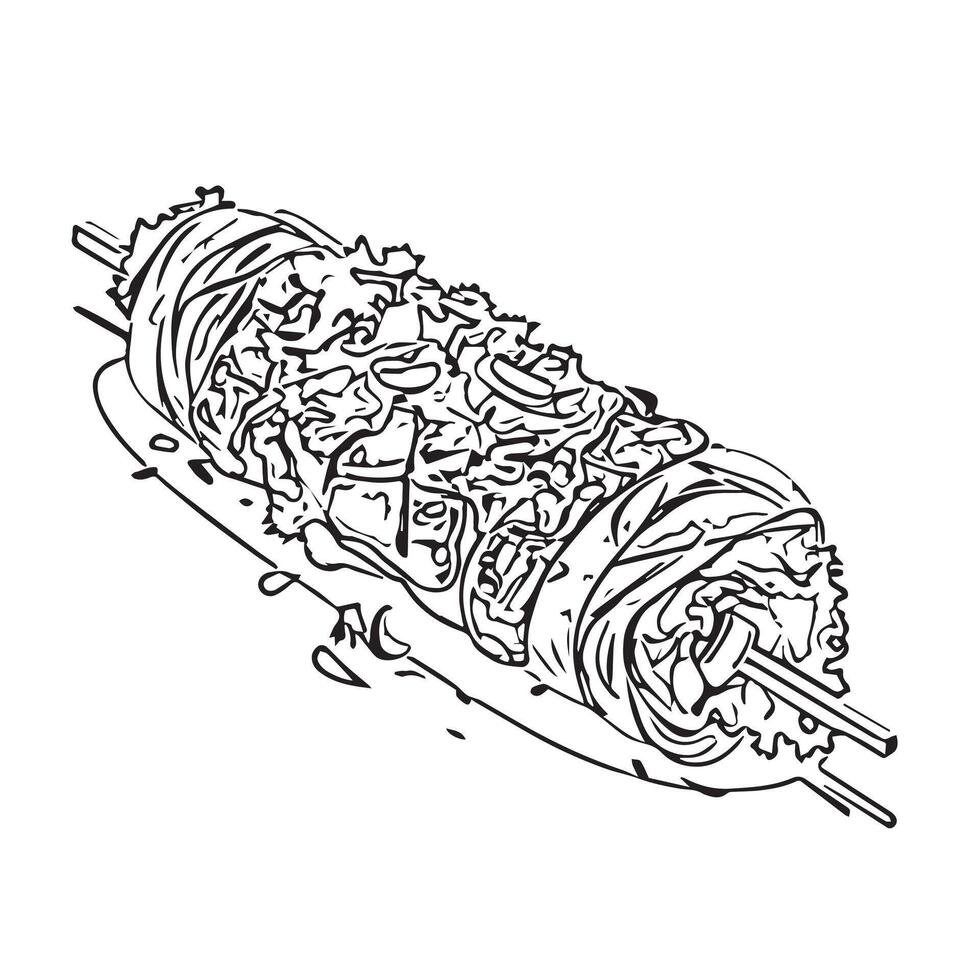 dinner sauce grill meat shish vector