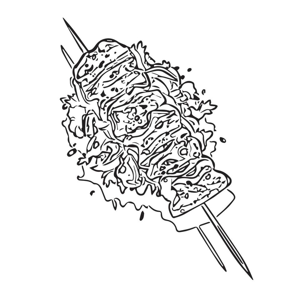 shish turkish food turkey cafe vector