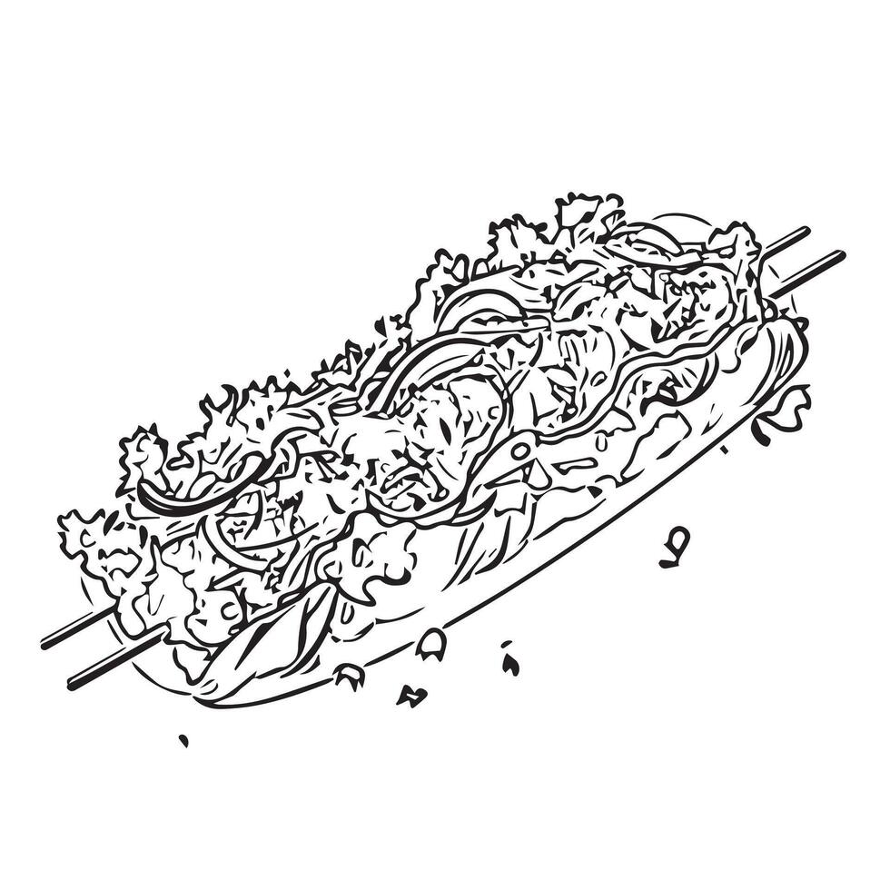 turkish kebab eat background lunch vector