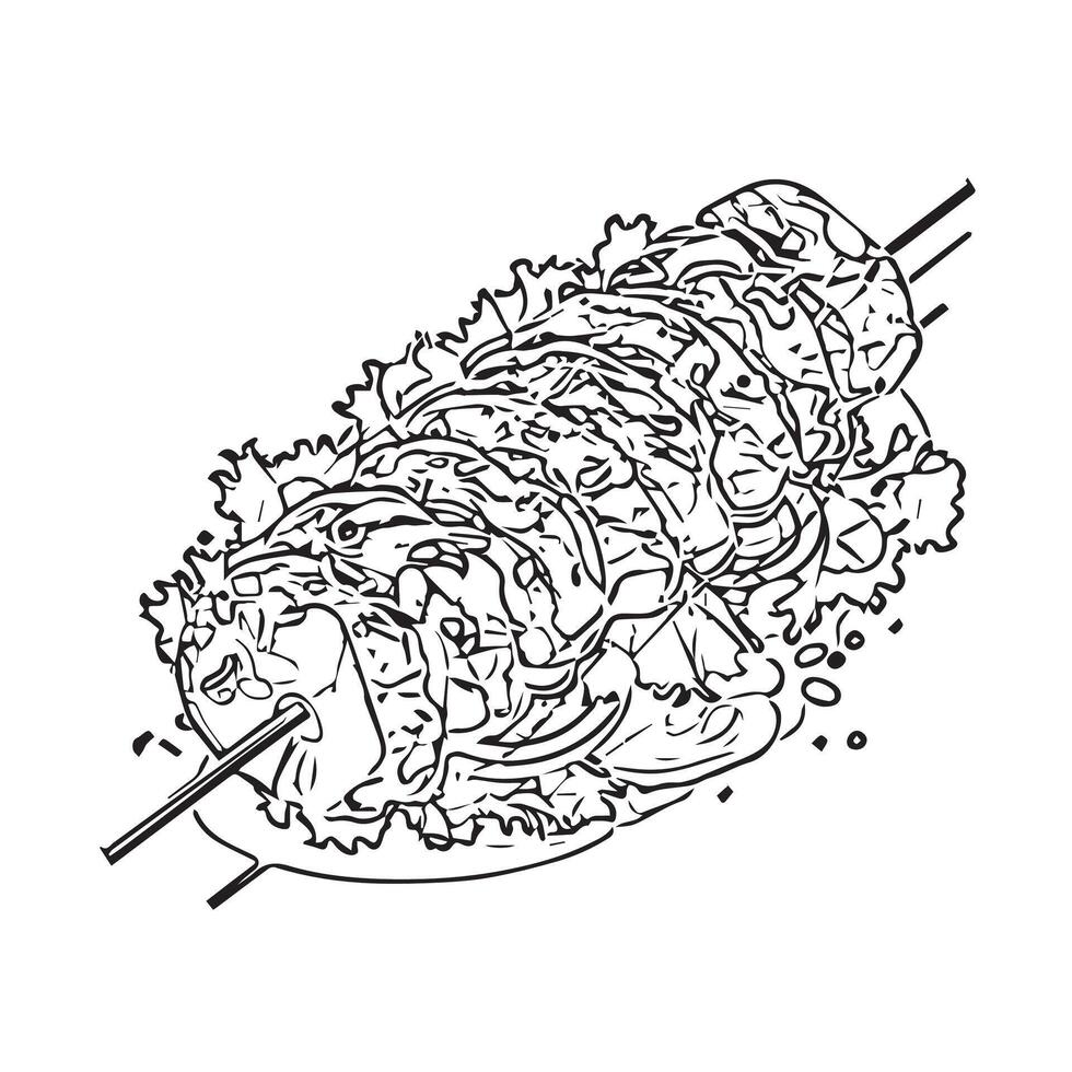 doner kebab barbecue food fastfood tasty vector