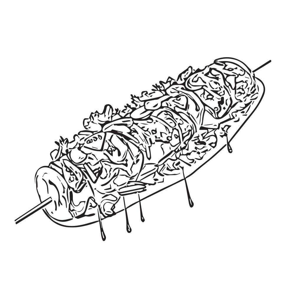 doner kebab cafe bread delicious turkish vector