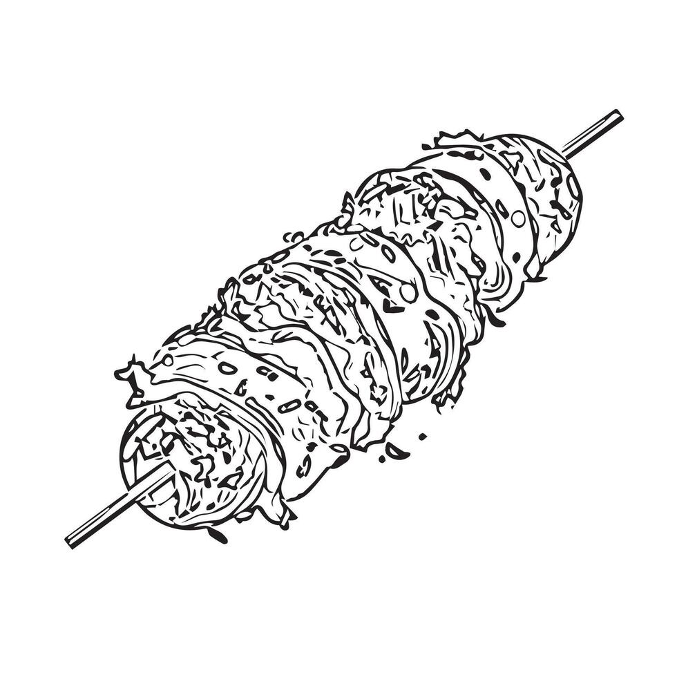 pita arabic fast chicken lunch vector