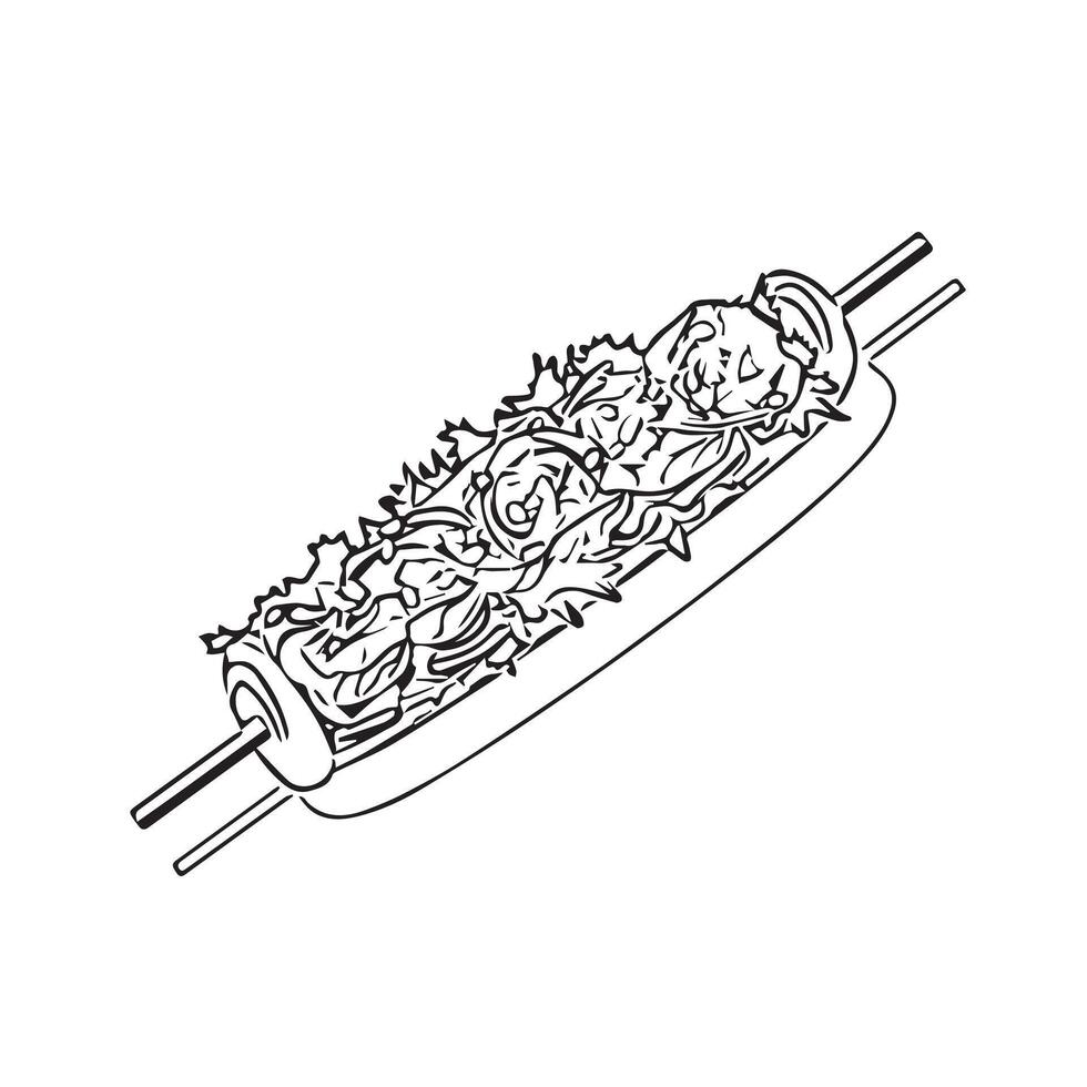 arabic pita delicious sauce grill vector