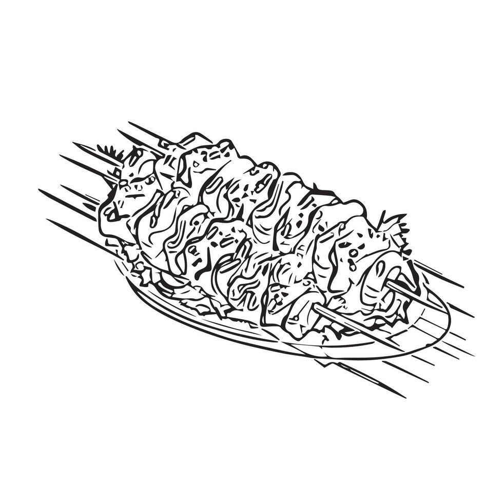 fast food lunch cooking kebab salad vector