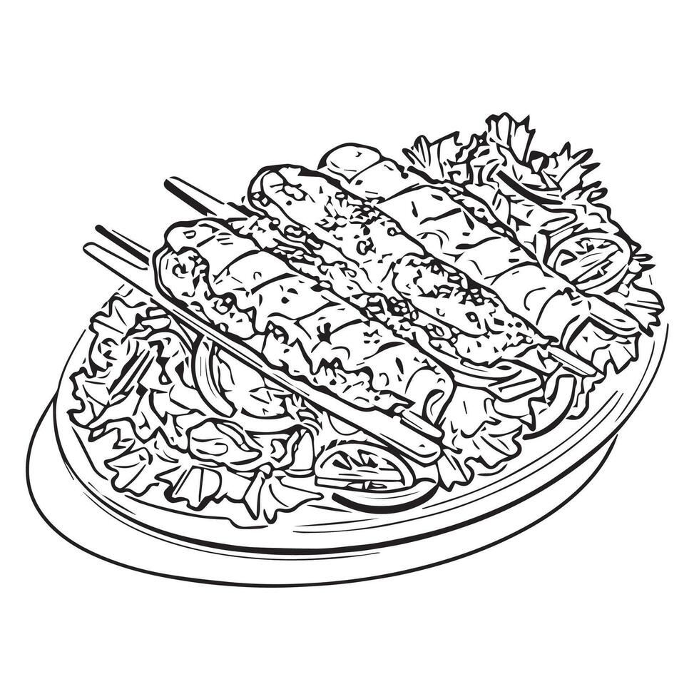 doner tomato snack beef doner kebab vector