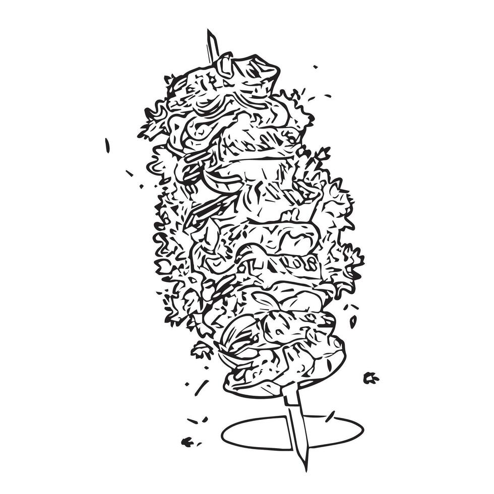 tasty vegetable food gourmet doner vector