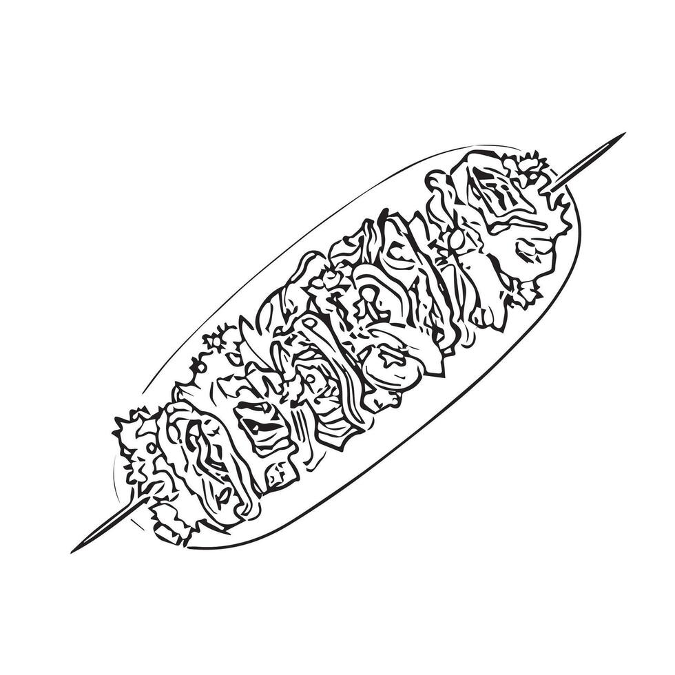 doner kebab tasty roast bread lamb vector