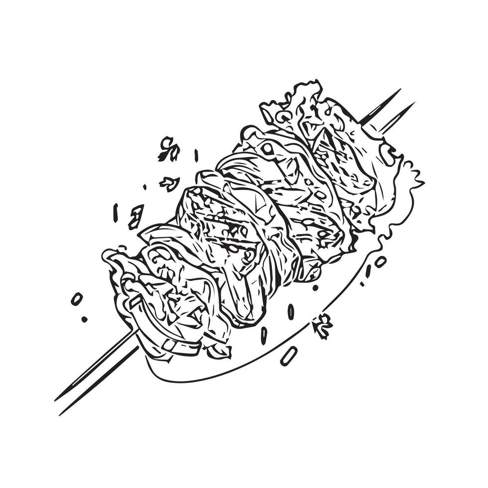 traditional kebab isolated fastfood hot vector
