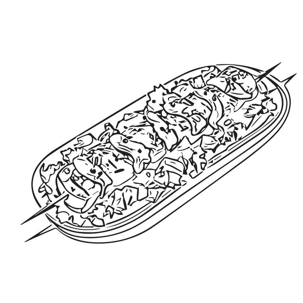 turkish doner turkey meat pita vector