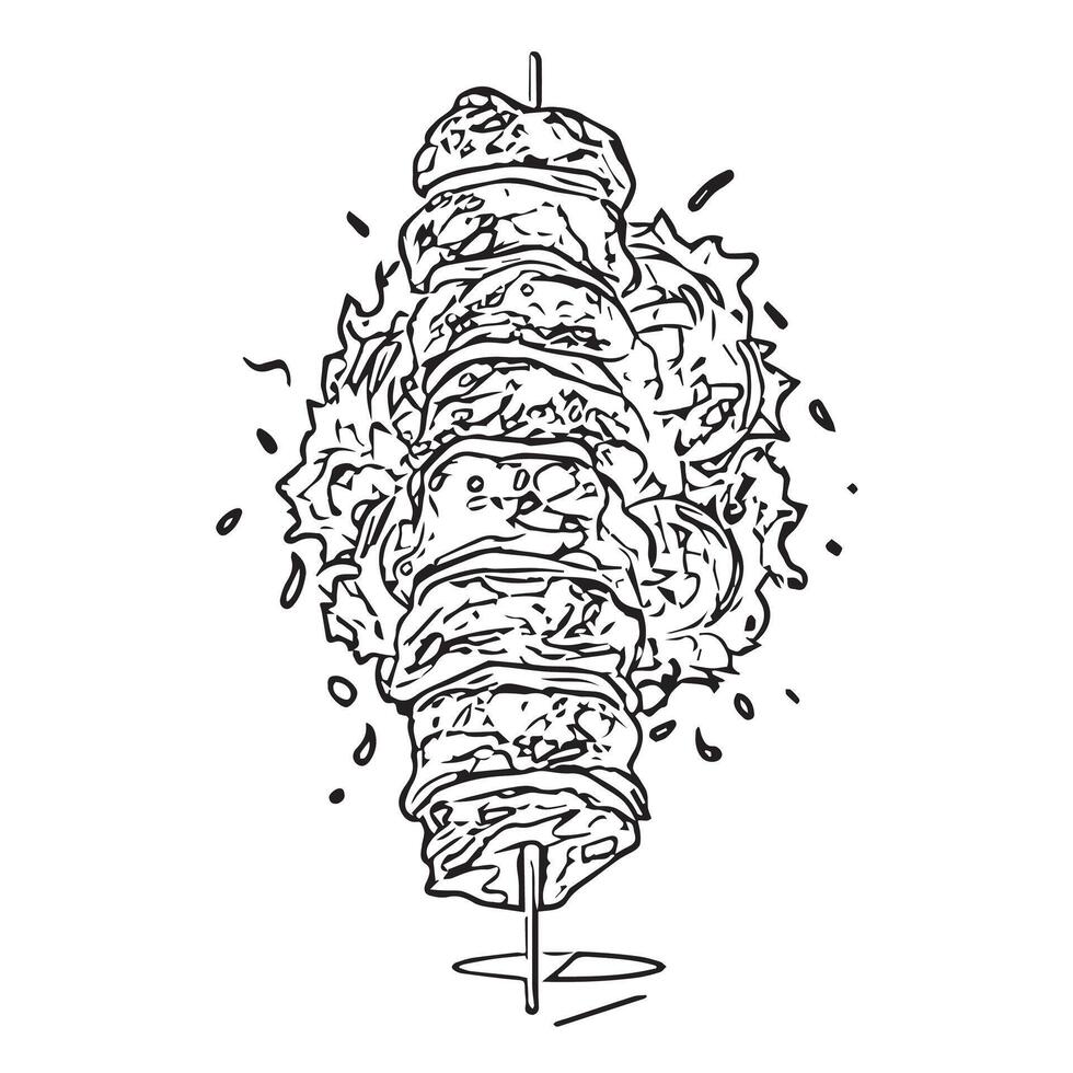grill sauce snack kebab eat vector