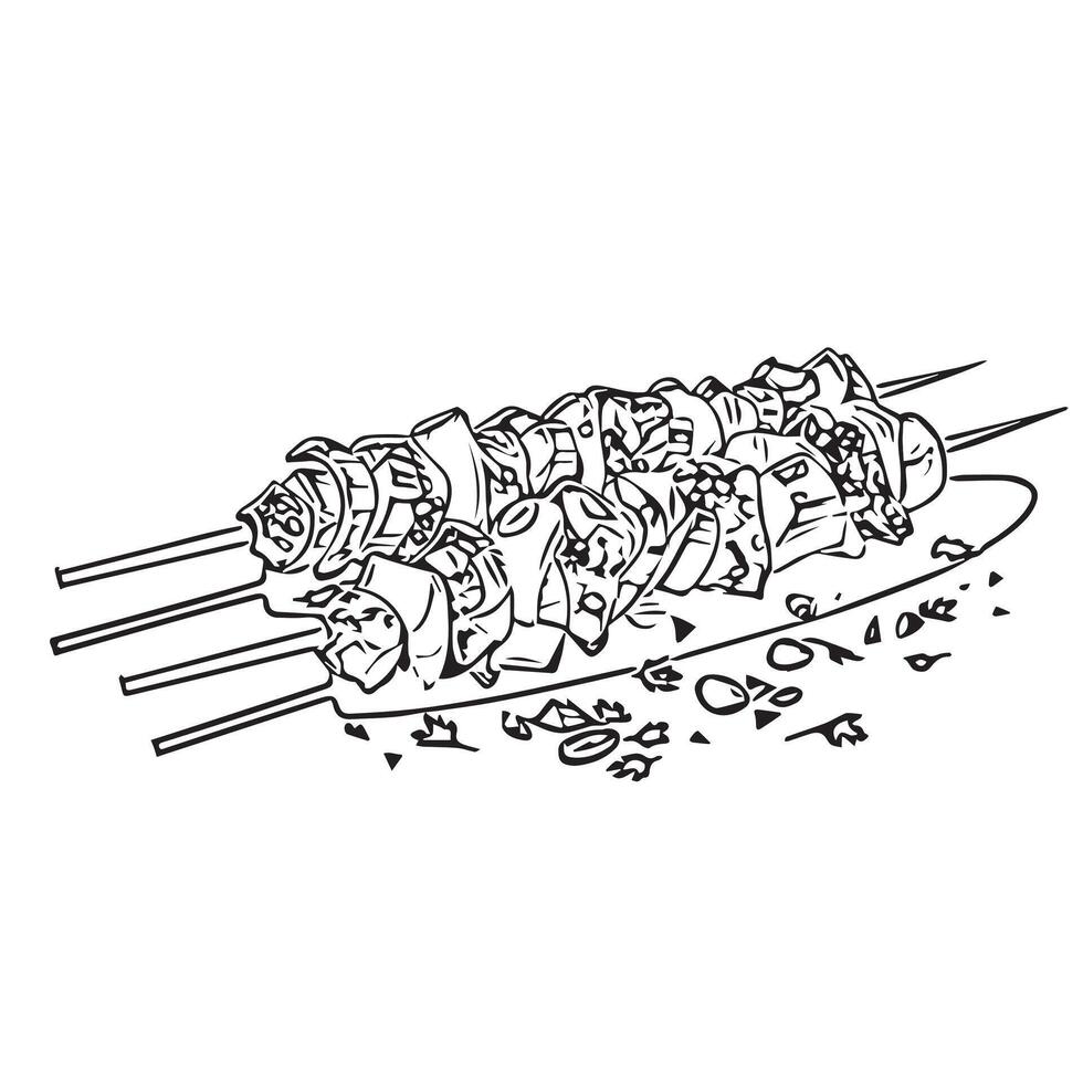 snack arabic turkey fastfood kebab vector