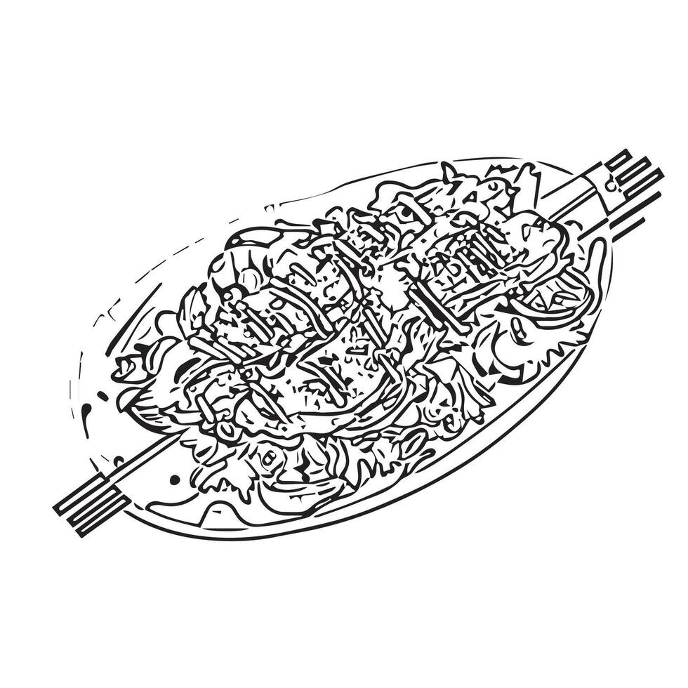 meal grilled onion closeup wooden vector