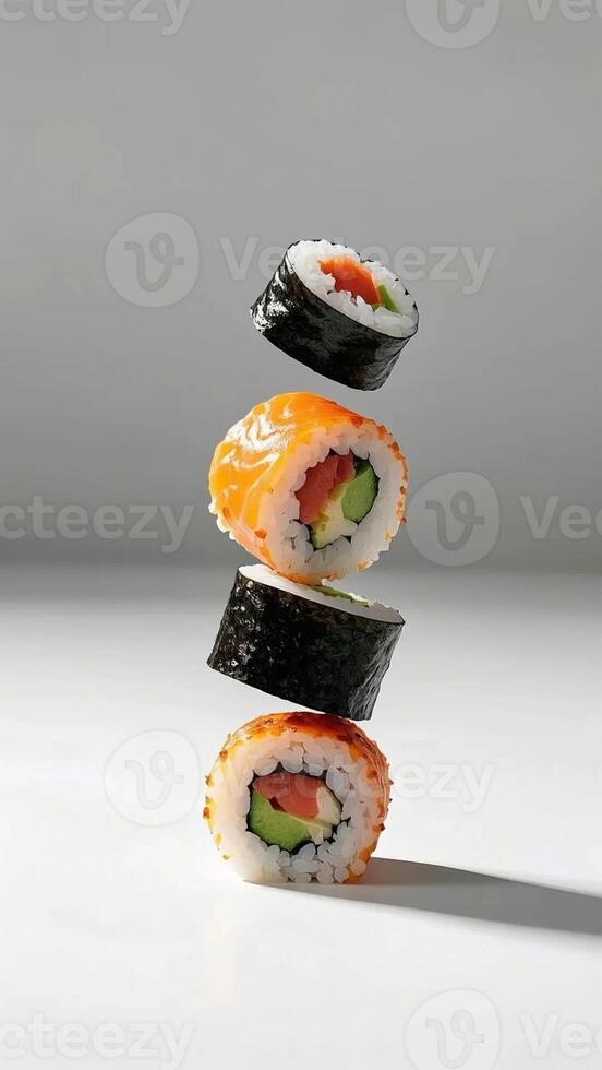 sushi stack by japanese photographer photo