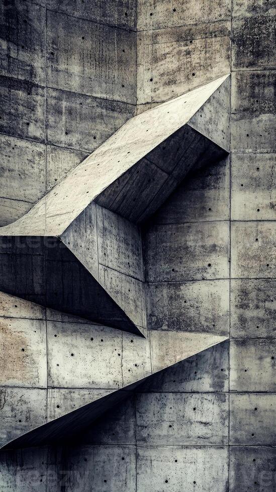 This composition features a textured concrete surface that showcases abstract geometric shapes photo