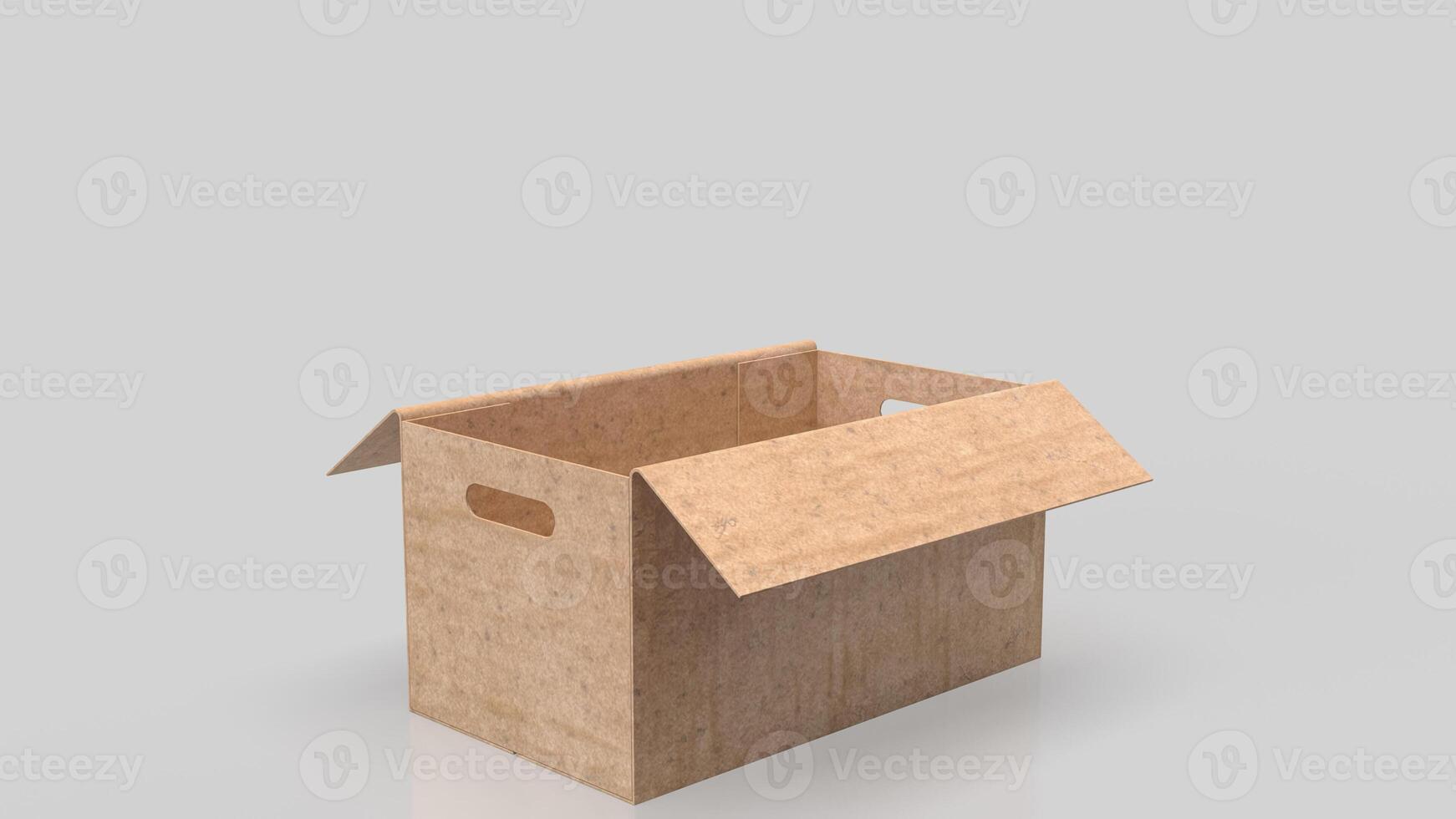 Cardboard box for Shopping concept 3d rendering. photo