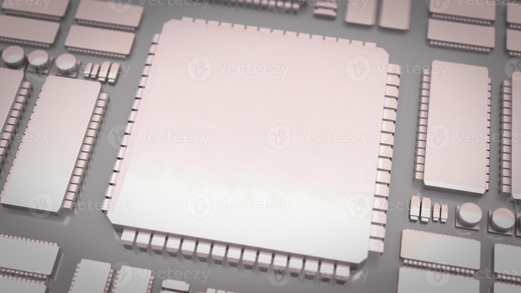 The White PCB Board for It to Technology concept 3d Rendering. photo