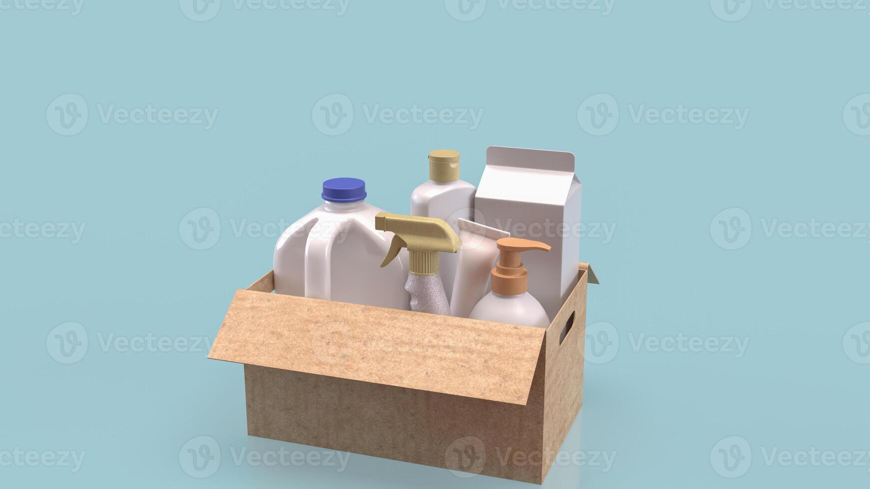 Product in cardboard box for Shopping concept 3d rendering. photo