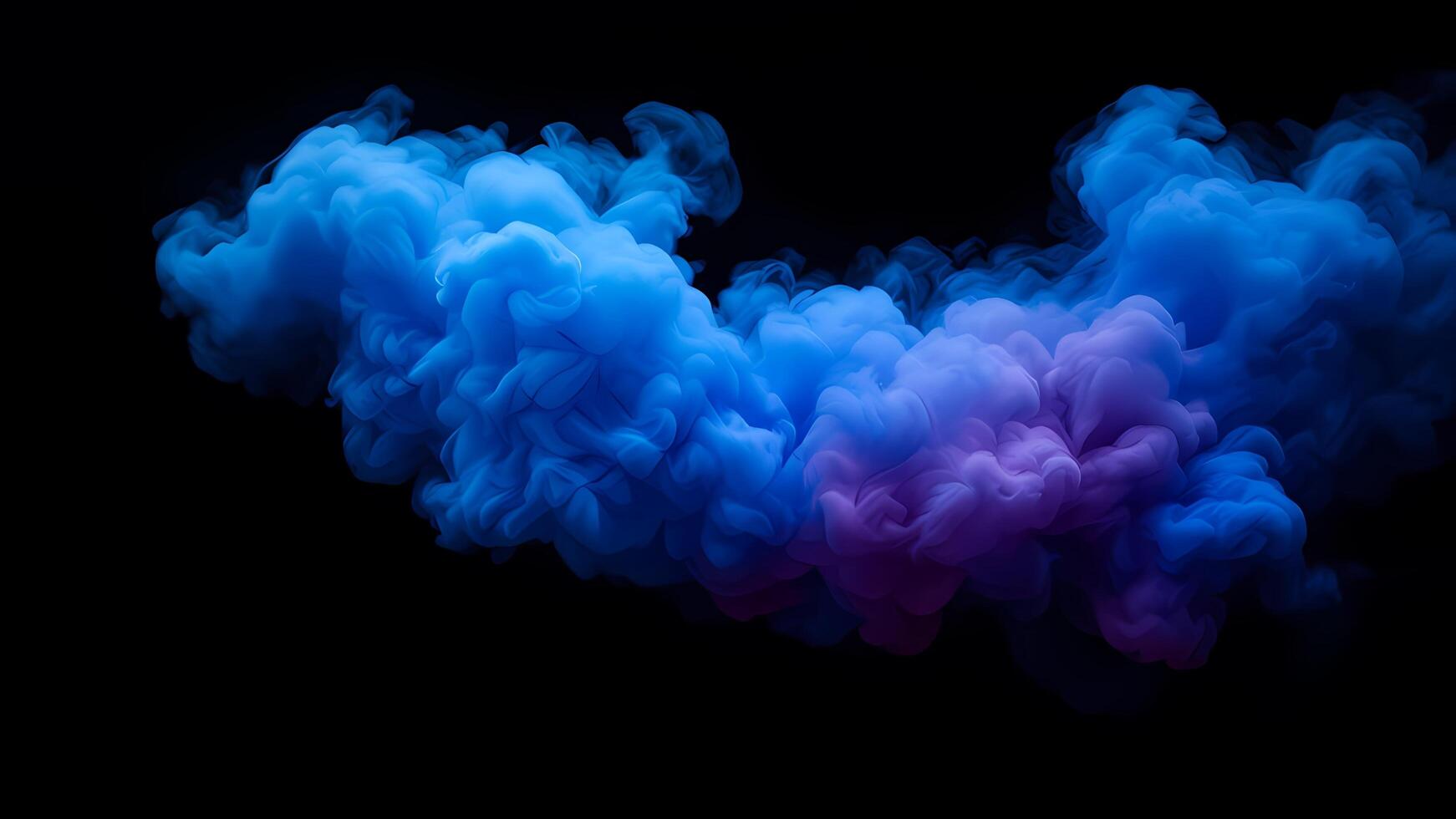 Blue and purple smoke on a black background photo
