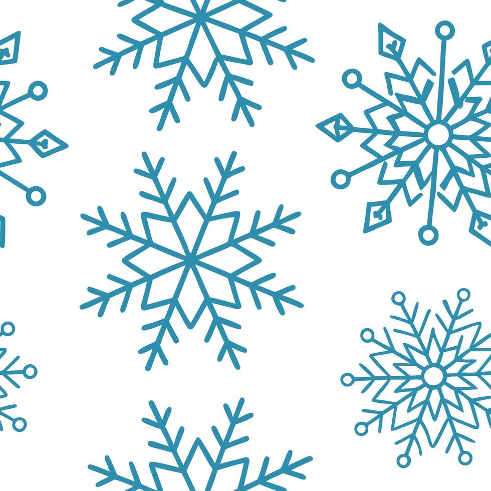 Winter snowflake seamless tile pattern with intricate designs and icy blue tones for serene home decor concept as Intricate snowflake designs and icy blue tones arranged seamlessly Clear vector