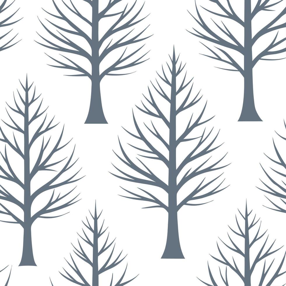 Winter snow seamless pattern with snow covered trees frosty branches and sparkling snowflakes for a magical winter look concept as Magical winter snow pattern with snow covered tre Clear vector