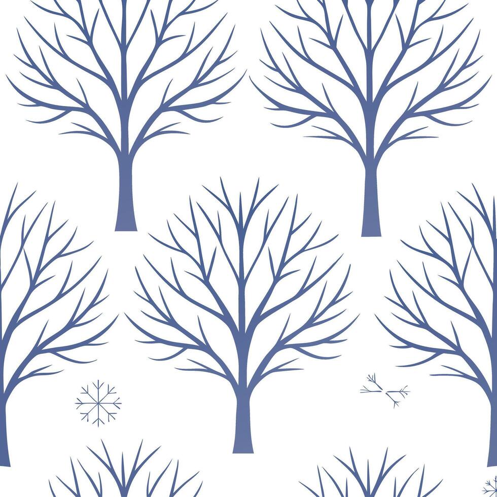 Winter snow seamless pattern with snow covered trees frosty branches and sparkling snowflakes for a magical winter look concept as Magical winter snow pattern with snow covered tre Clear Set 3 vector