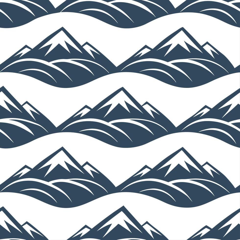 Winter seamless pattern with icy mountains snow capped peaks and frozen lakes for a dramatic winter landscape concept as Dramatic winter landscape pattern with icy mountains snow c Clear vector