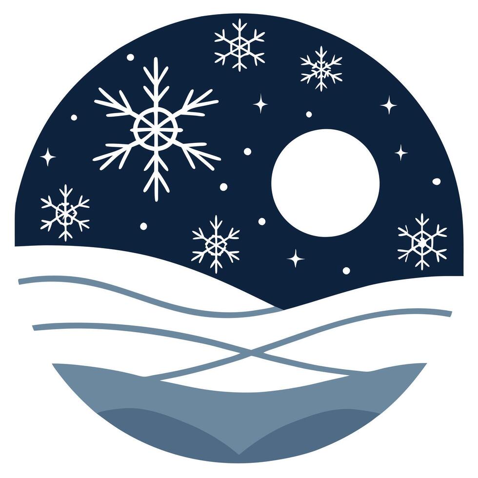 Winter nights seamless pattern with moonlit snow starry skies and icy textures for a cool magical winter night design concept as Cool winter night pattern with moonlit snow starry Clear Set 2 vector