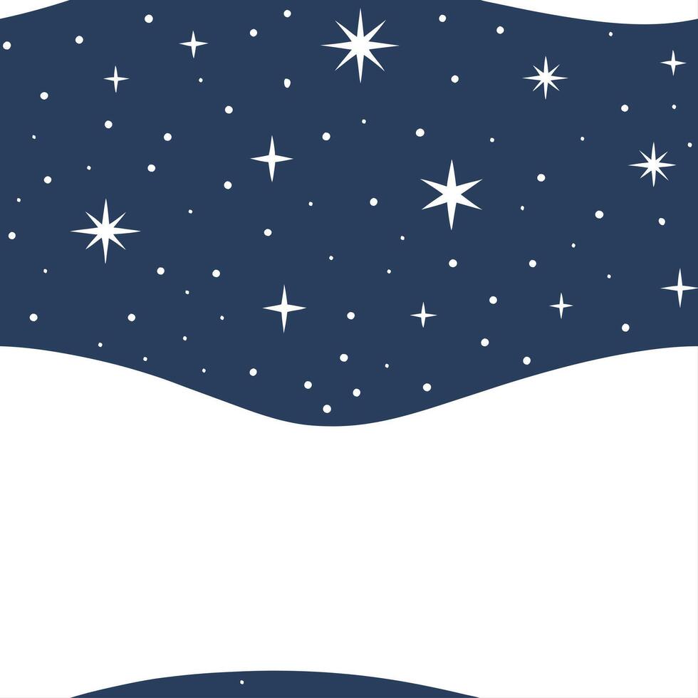 Winter nights seamless pattern with snowy hills distant mountains and sparkling stars for a peaceful remote winter landscape concept as Remote winter night pattern with snowy hills Clear Set 2 vector