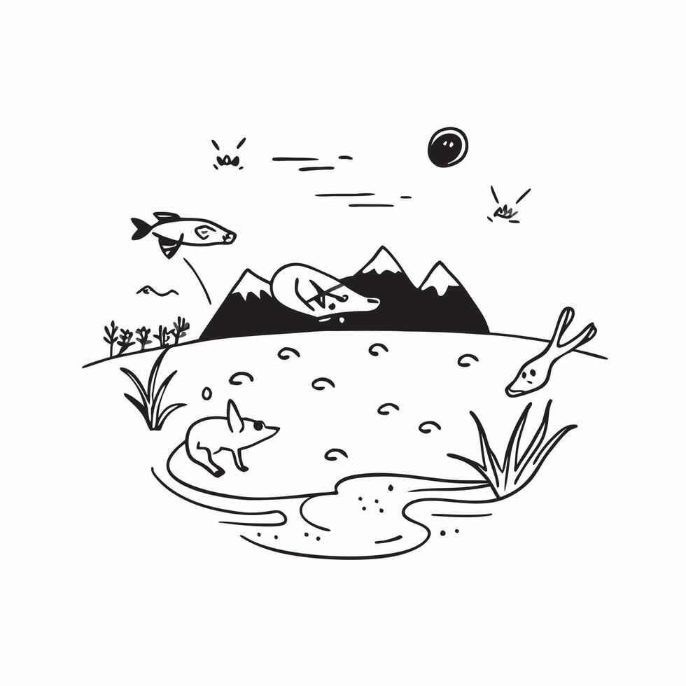 Wildlife in Springtime Alpine Meadows concept as Wildlife emerging in springtime Alpine meadows captured in lively and dynamic interactions within their ecosystem in Photo Stock C Clear Set 2 vector