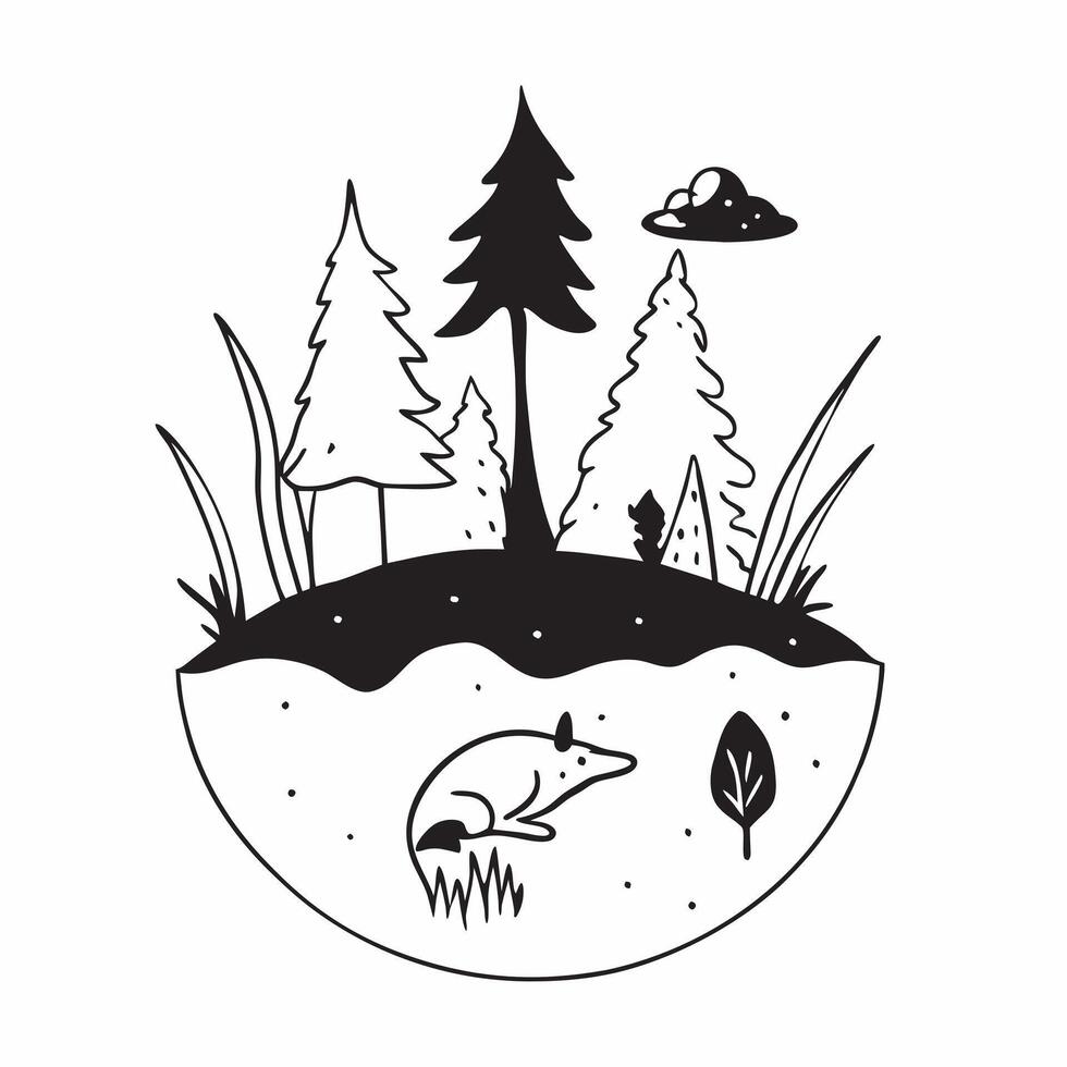 Wildlife in Old Growth Habitat concept as Wildlife thrives in the undisturbed habitat of an old growth forest showcasing the ecosystems rich biodiversity in Photo Stock Concept Clear vector