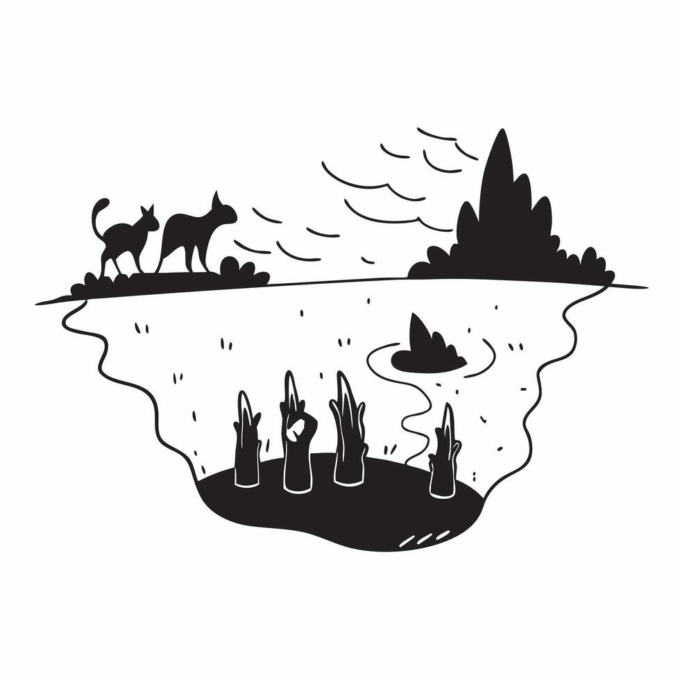 Wildlife in Morning Mist concept as Animals appear as shadows through the mist offering a glimpse into their elusive lives in Photo Stock Concept Clear vector