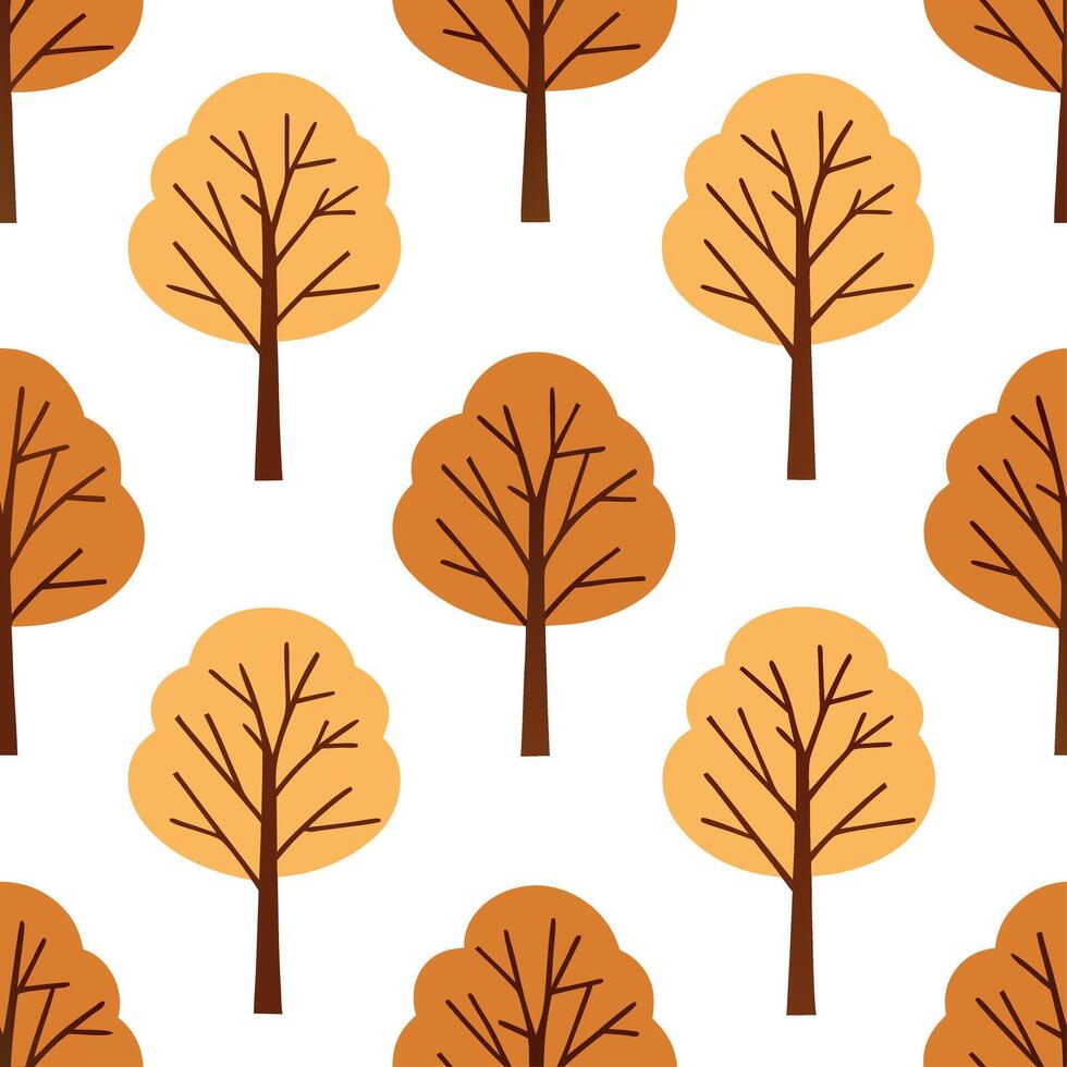 Warm autumn trees seamless tile pattern with chestnut and fir trees for inviting seasonal decor concept as Chestnut and fir trees arranged seamlessly to create warm and inviting se Clear vector