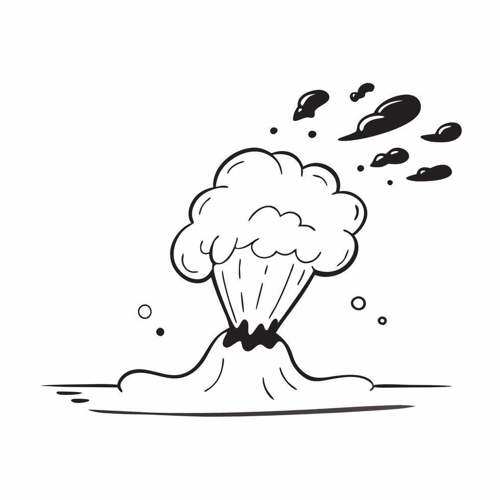 Volcanic Ash Clouds concept as Ominous volcanic ash clouds billowing from an erupting volcano a powerful display of natures force in Photo Stock Concept Clear Set 2 vector